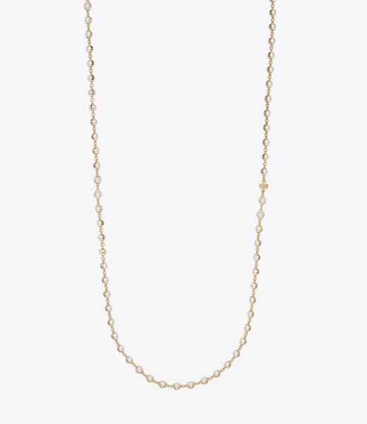 tory burch long pearl necklace