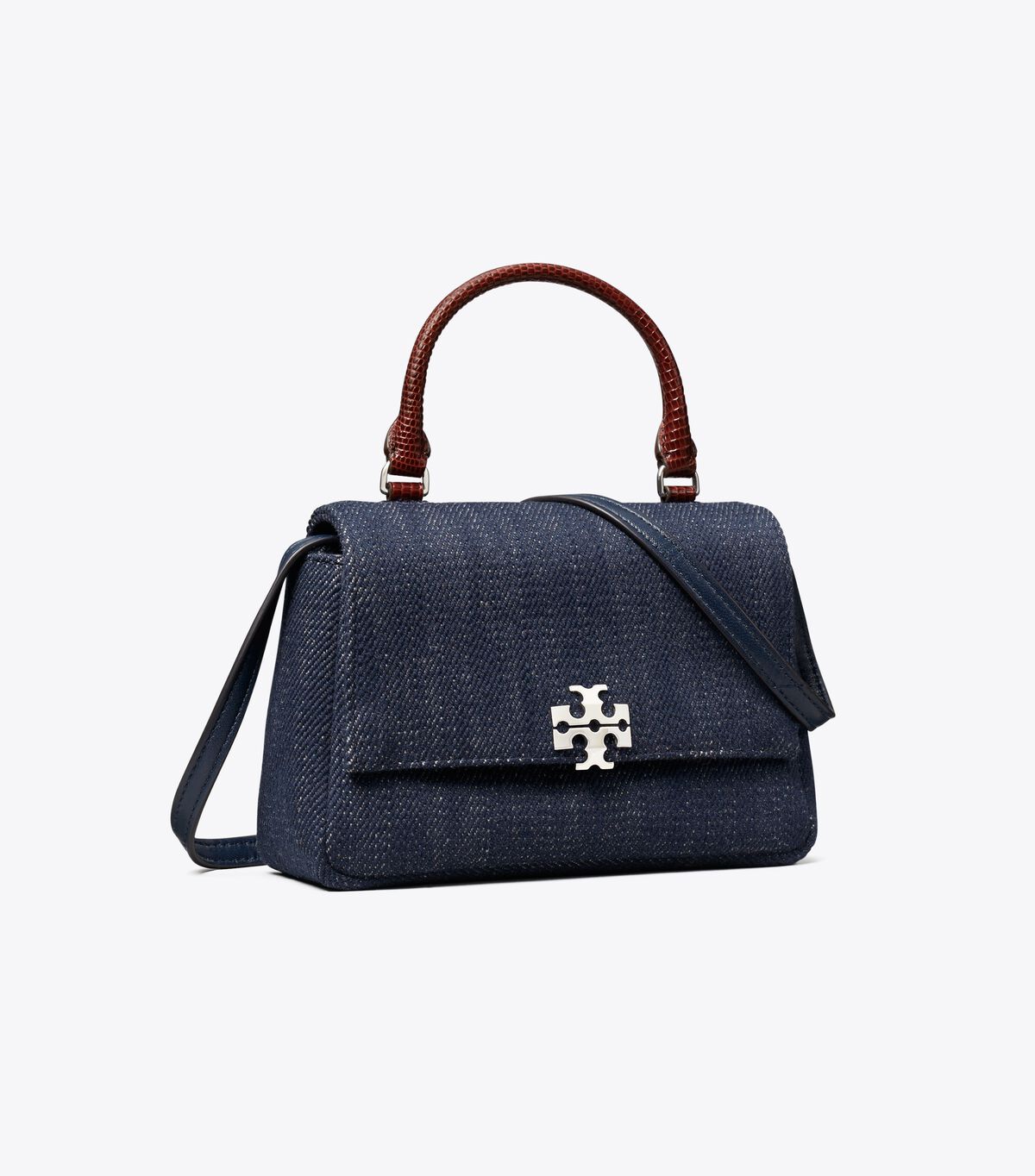 Mini Charlie Denim Top-Handle Crossbody tory burch mini charlie denim top handle crossbody