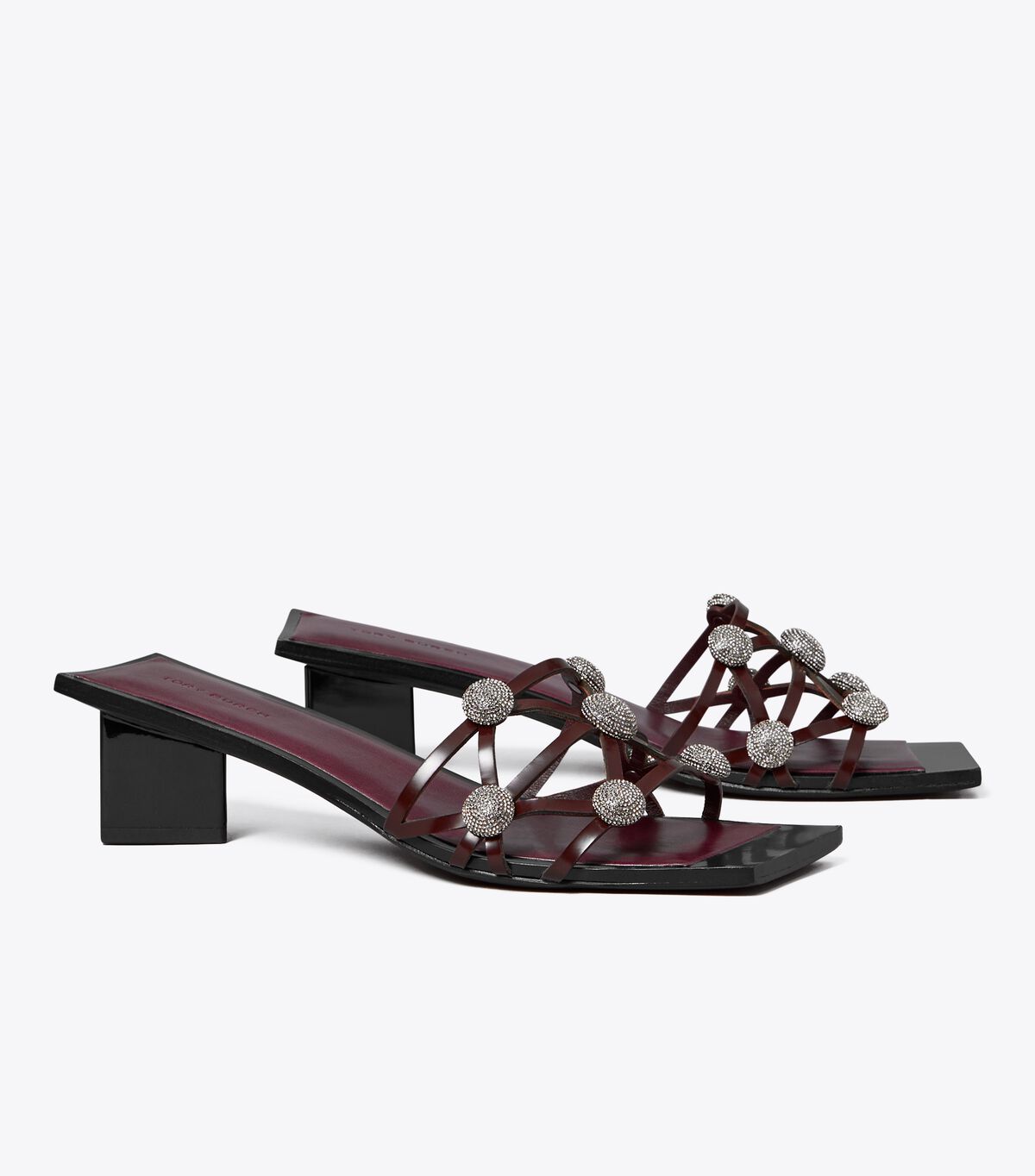 tory burch crystal bobble heeled mule sandal