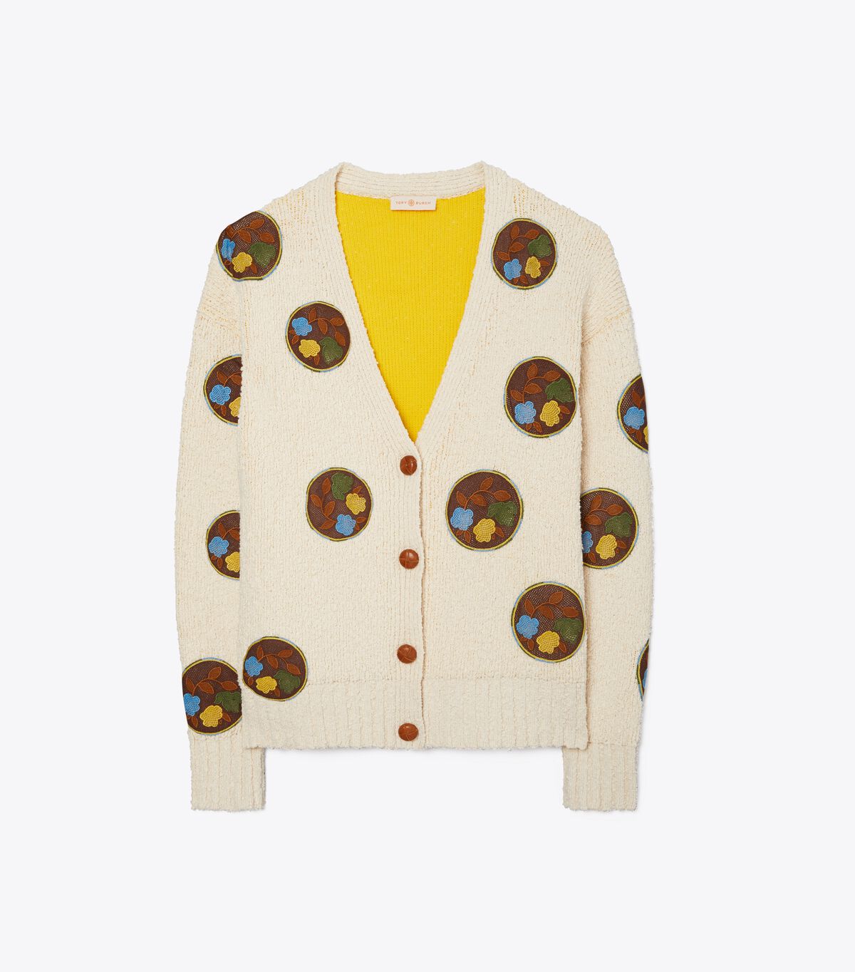 Double-Faced Floral Dot Cardigan