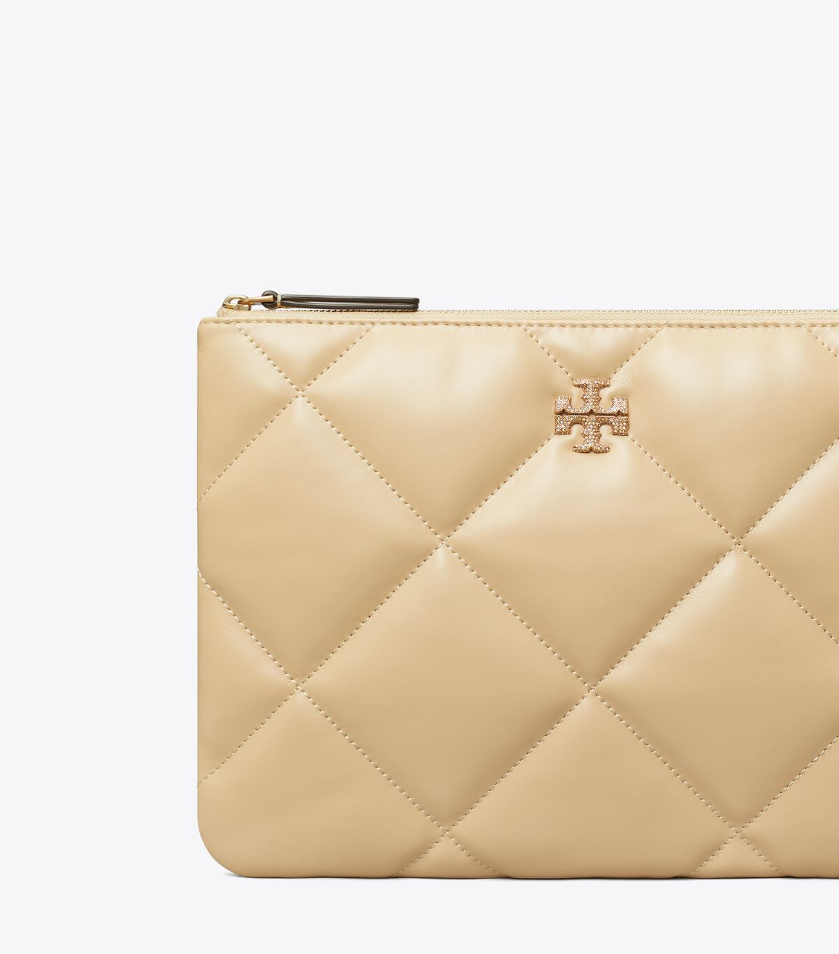 tory burch kira pave logo diamond quilt pouch