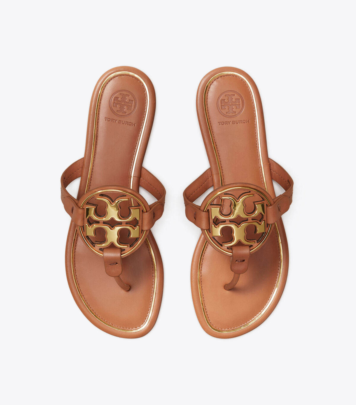 tory burch miller metal logo sandal leather