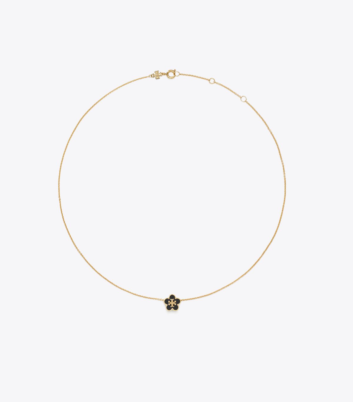 tory burch kira enamel flower pendant necklace