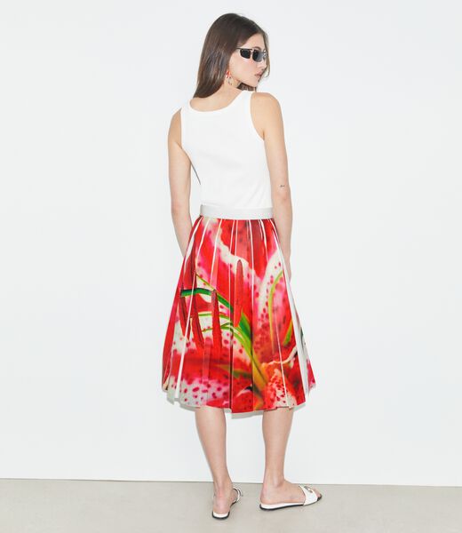 tory burch printed twill skirt