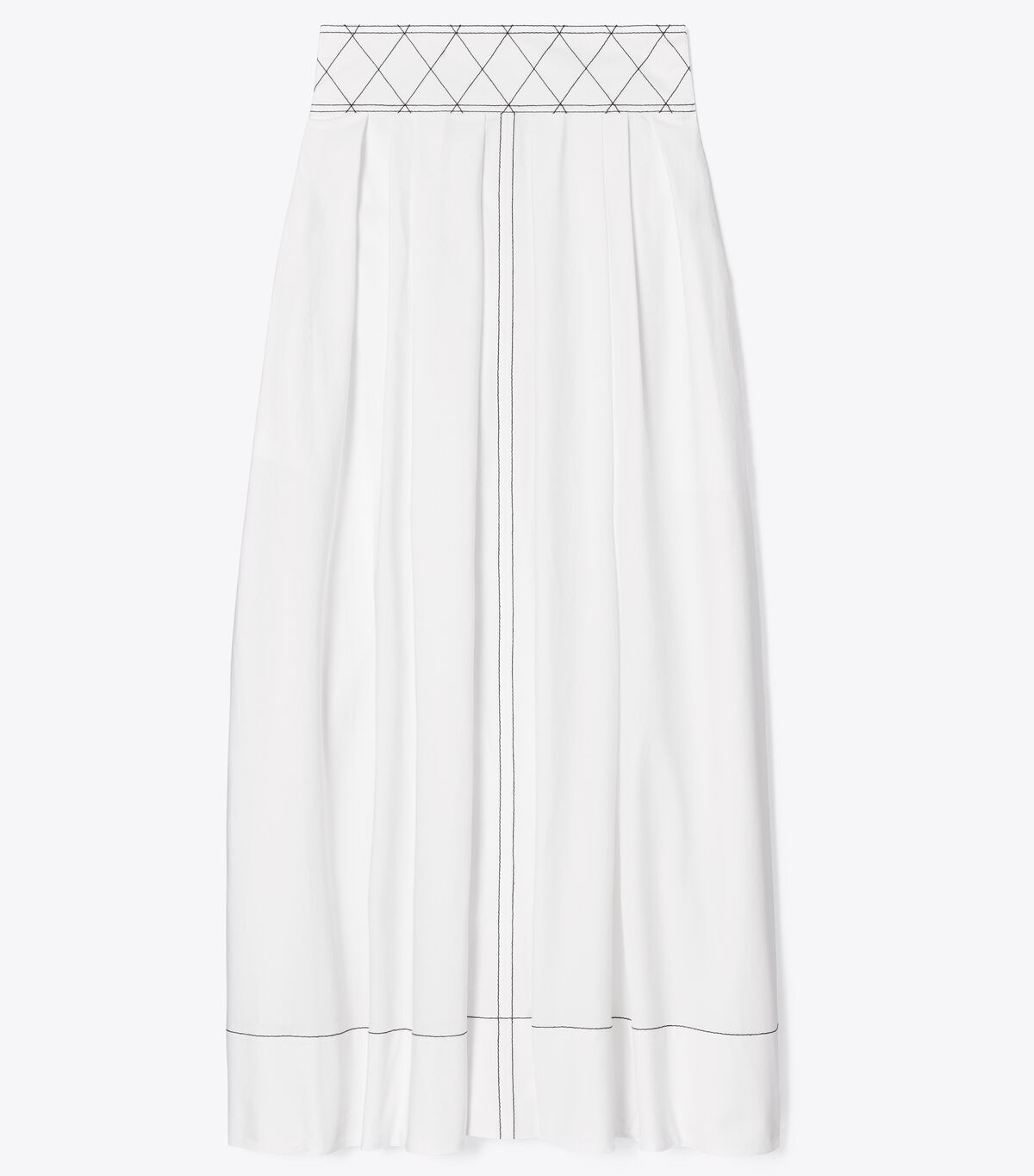 tory burch diamond topstitch poplin skirt