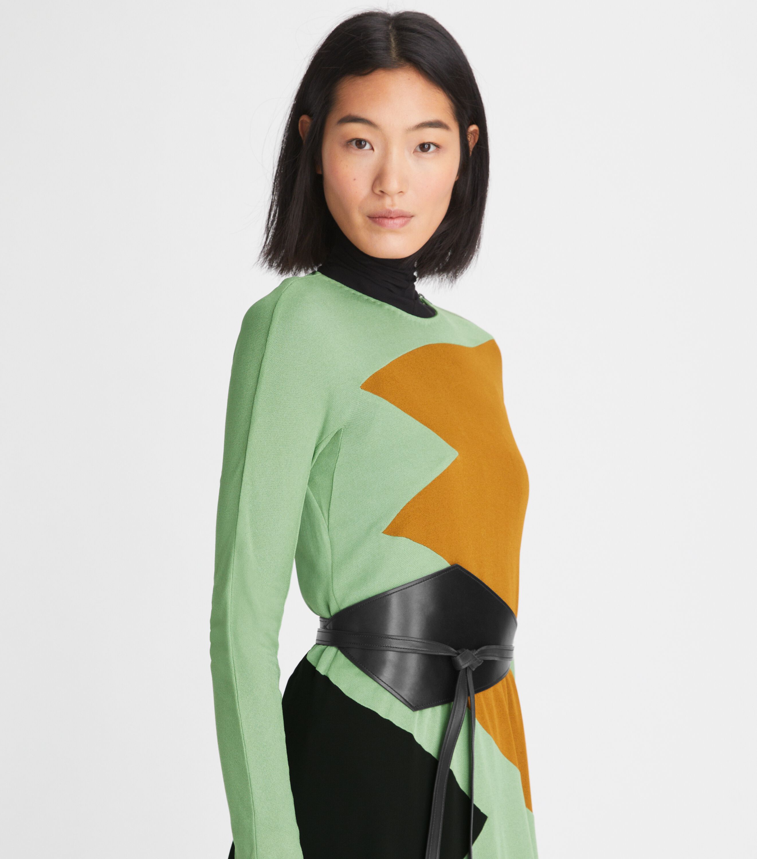 Colorblock Honeycomb Jersey Dress
