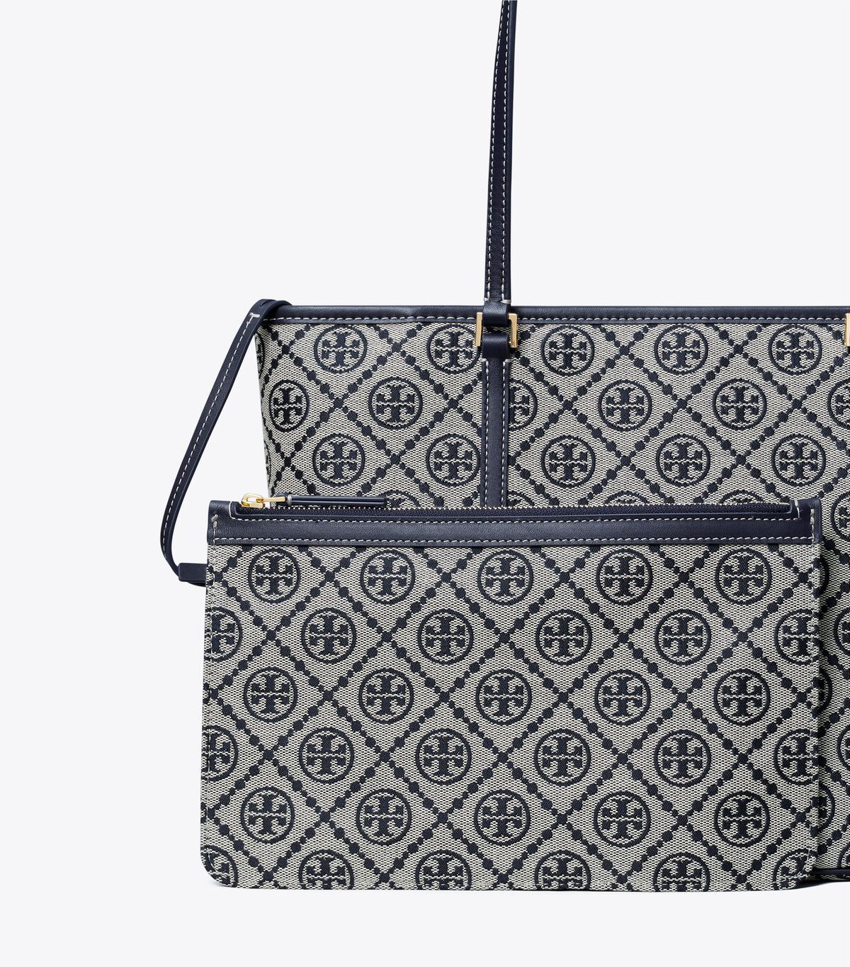 tory burch t monogram small zip tote