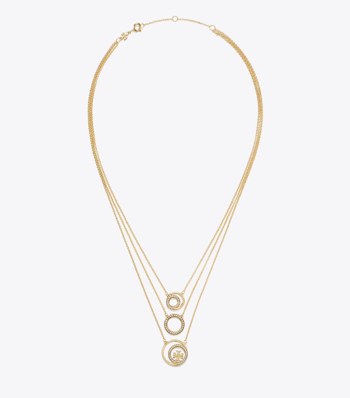 tory burch miller pave layered necklace