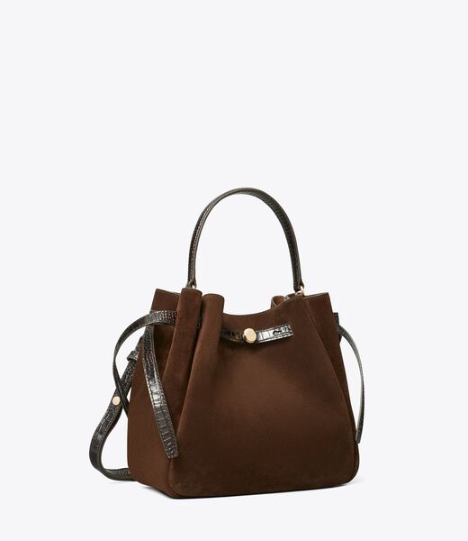 tory burch romy suede bucket bag