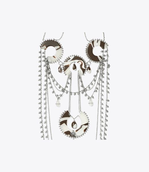 tory burch bead and resin necklace