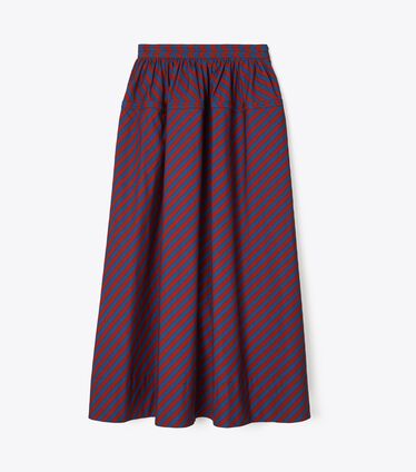 Striped Cotton Poplin Skirt