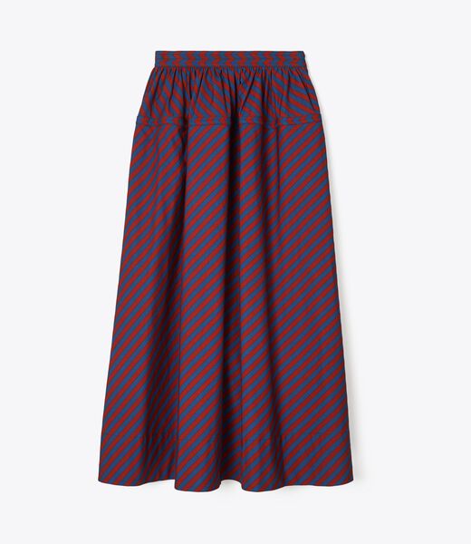 Striped Cotton Poplin Skirt