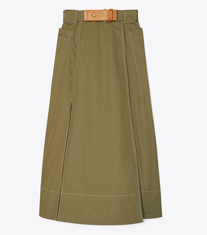 Poplin Pleated Skirt