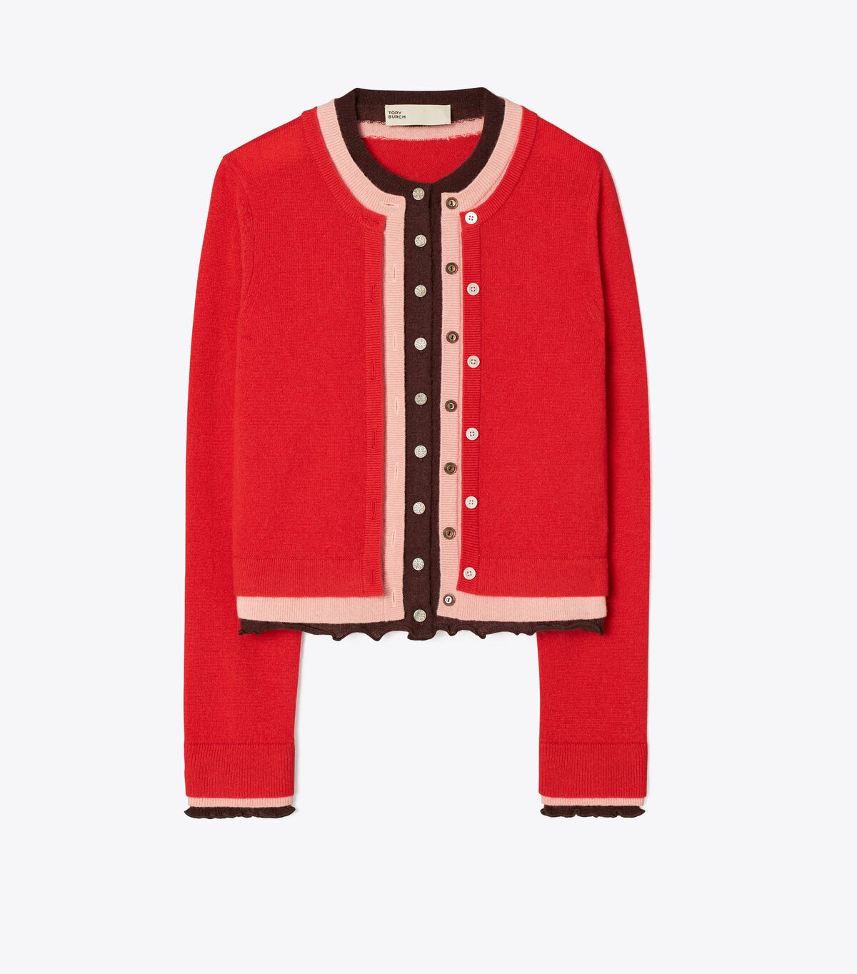 tory burch triple layer cashmere cardigan