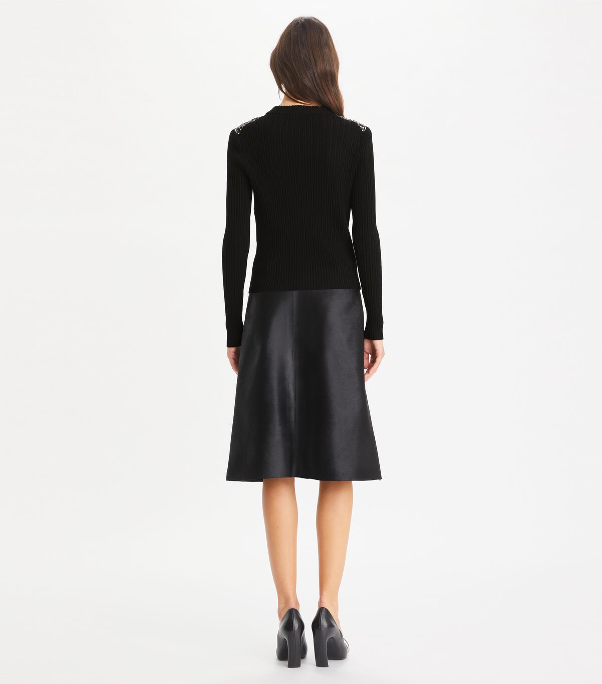 tory burch silk front wool cardigan