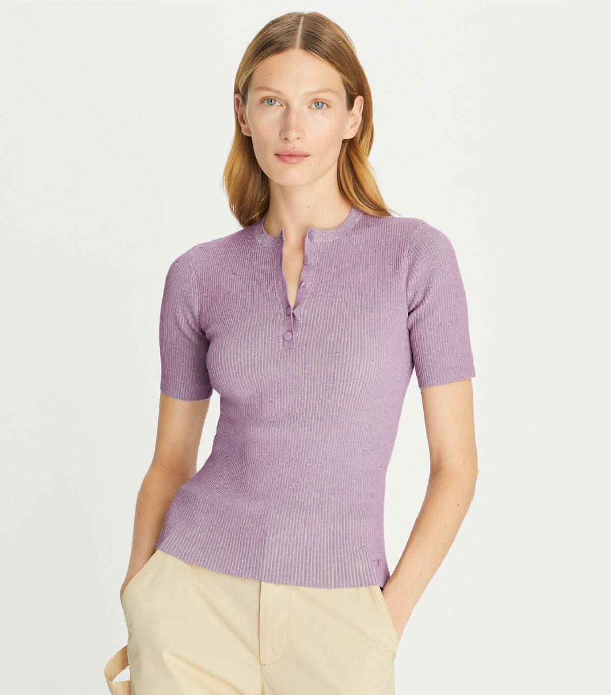 tory burch viscose ribbed henley