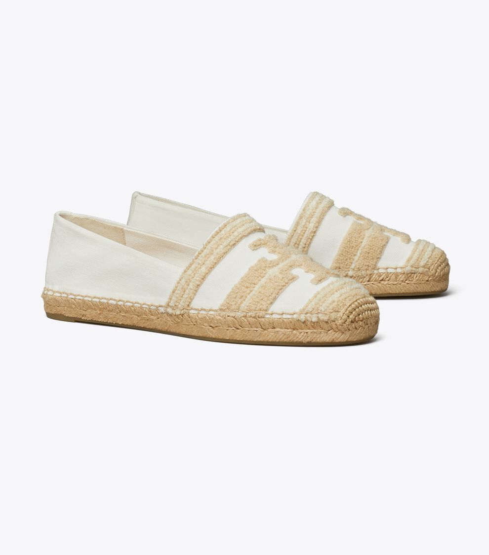 Double T Espadrille, Natural Light Alabaster Tory Burch KSA