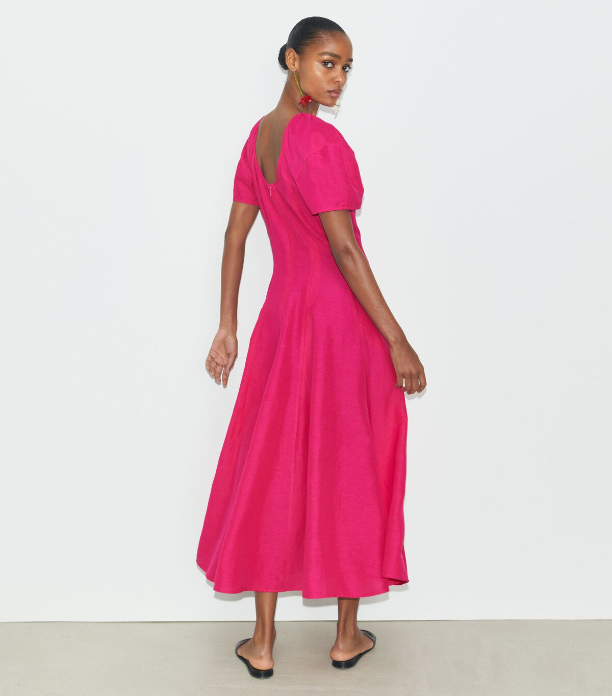 tory burch balloon sleeve linen dress