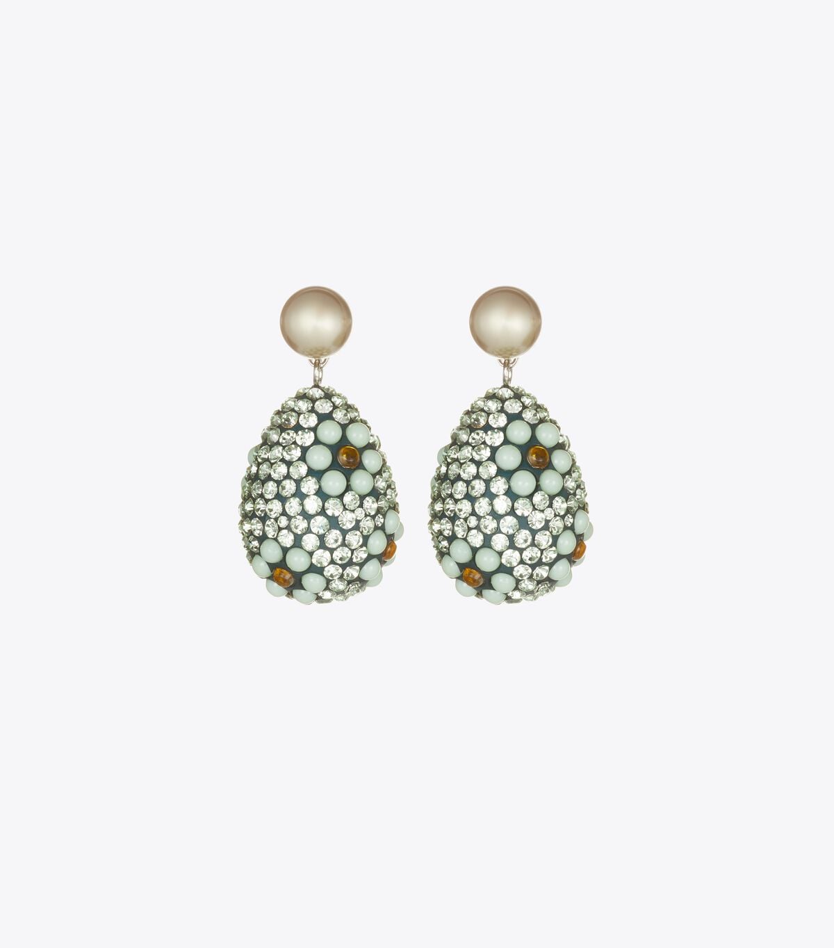 Curiosity Crystal Pearl Drop Earrings tory burch curiosity crystal pearl drop earrings