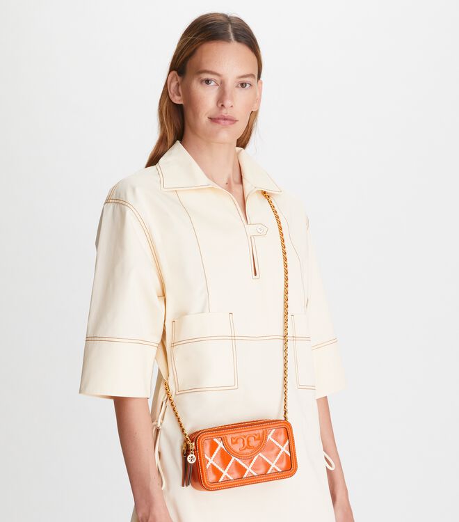 Fleming Pop Quilt Double-Zip Mini Bag | Handbags | Tory Burch