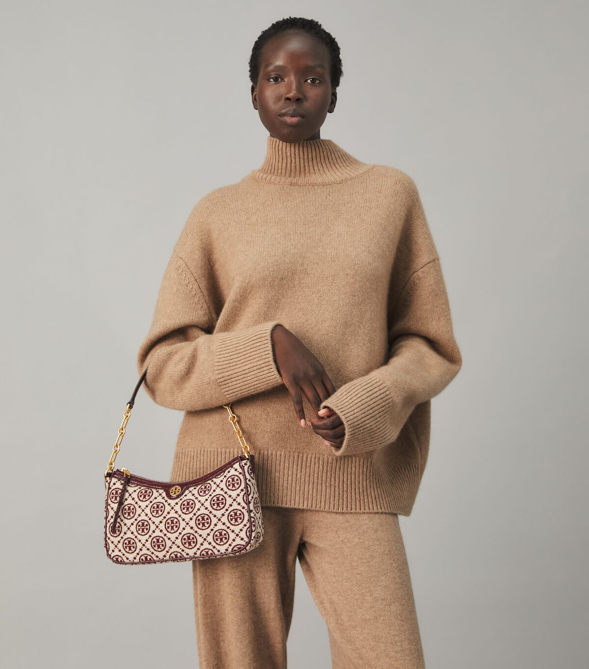t monogram chenille mini bucket bag