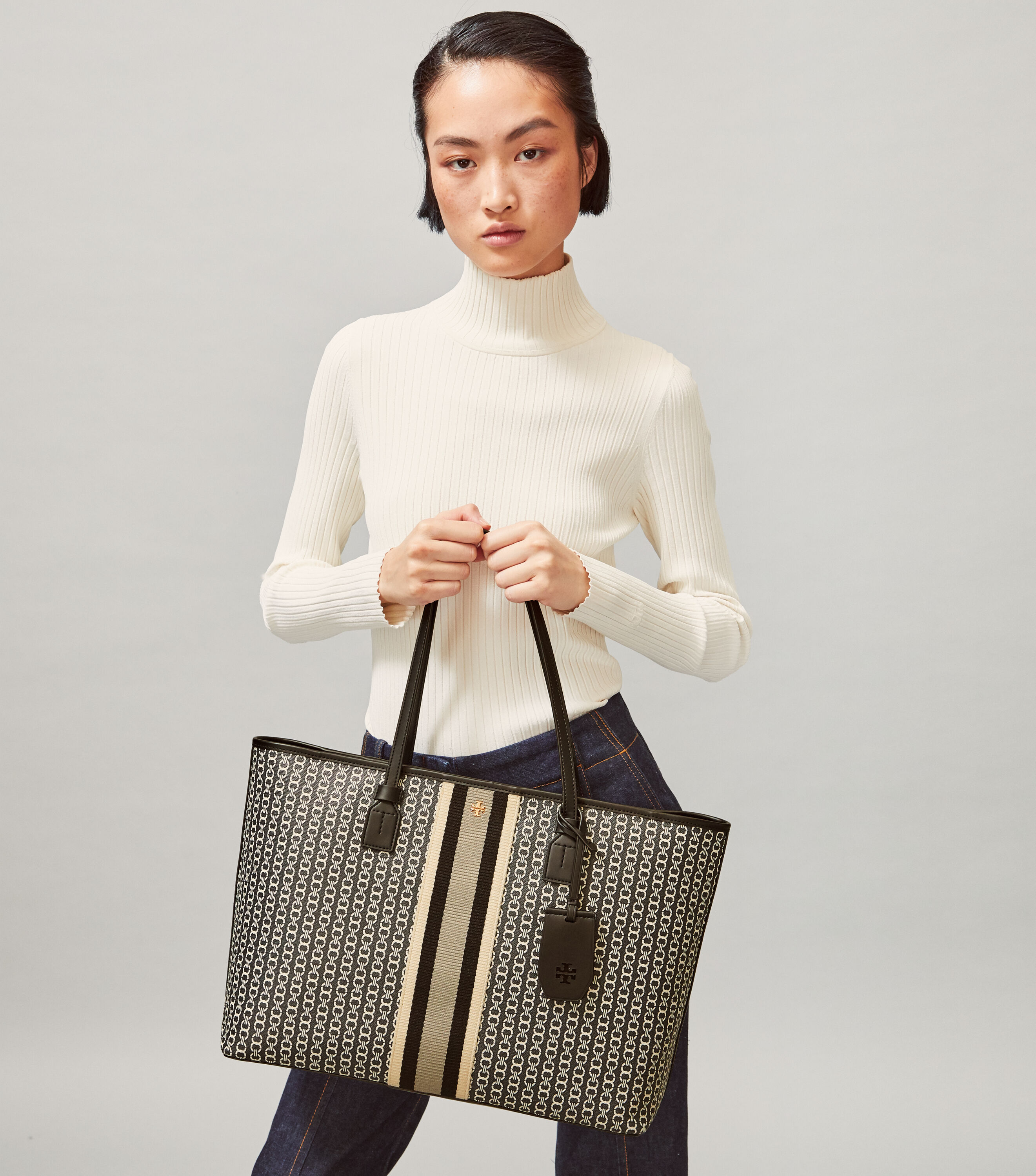 Gemini canvas store tote tory burch