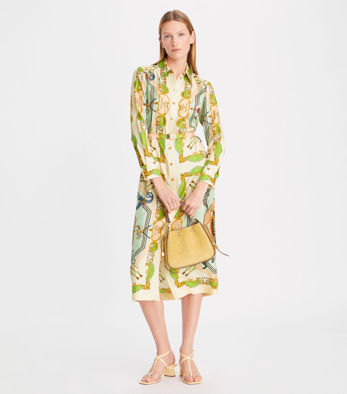 tory burch printed silk shirtdress