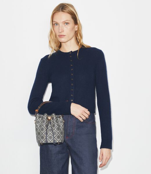 tory burch t monogram mini bucket bag