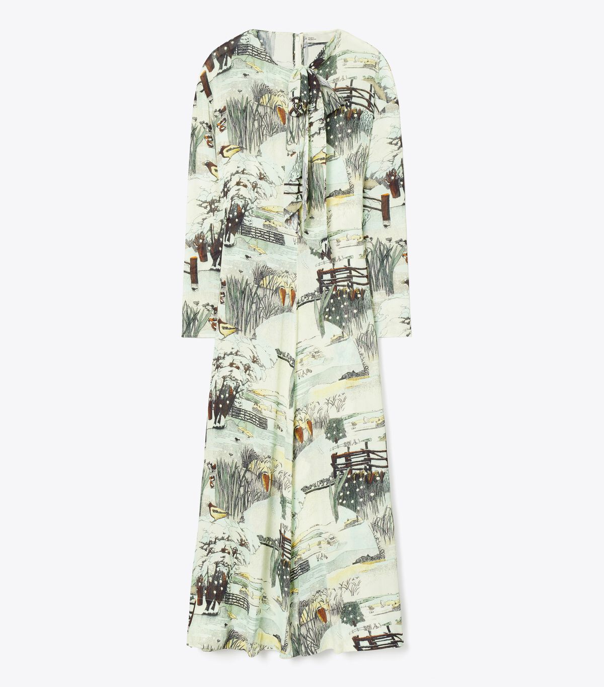 tory burch printed viscose bow dress