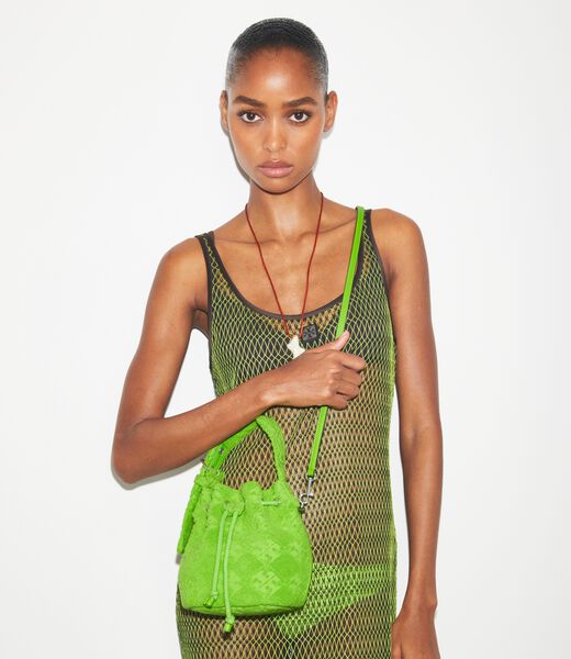 tory burch t monogram terry mini bucket bag