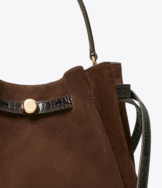 tory burch romy suede bucket bag
