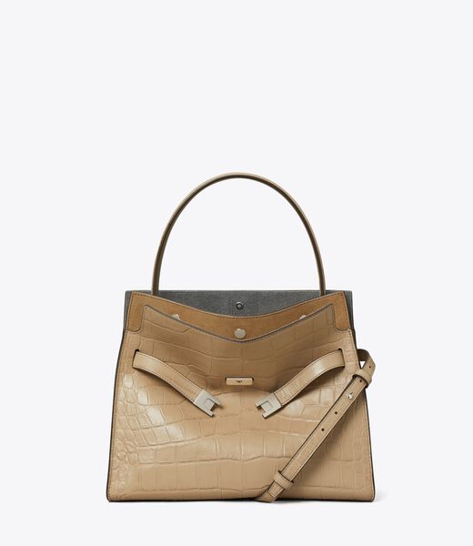 tory burch small lee radziwill embossed double bag