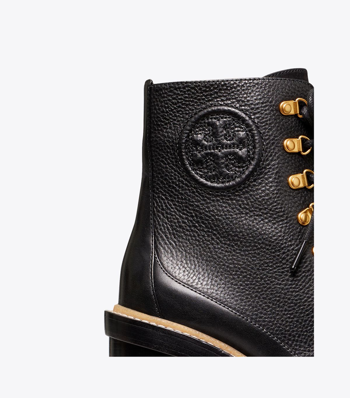 tory burch miller mixed materials lug sole boot