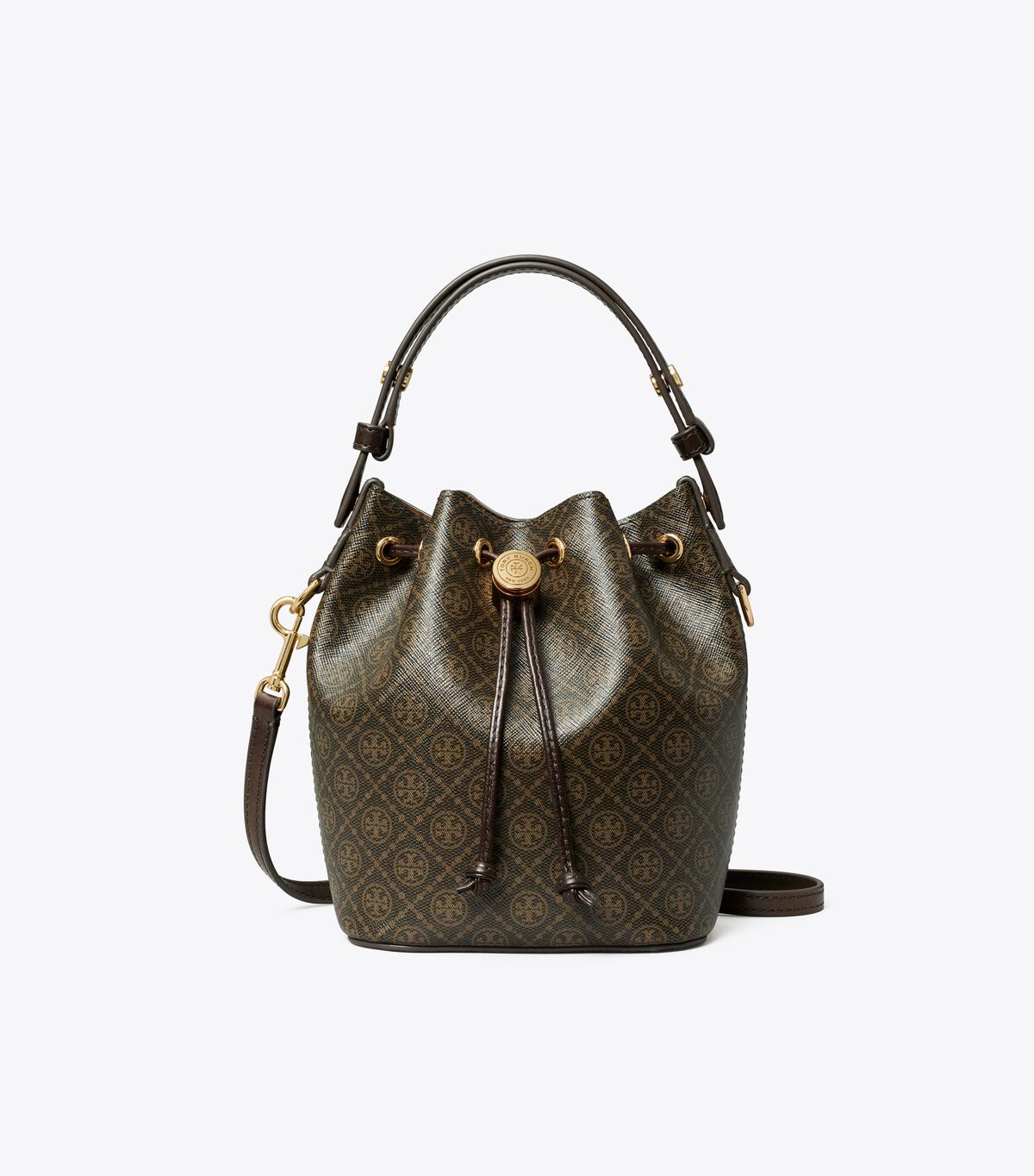 tory burch t monogram coated canvas mini bucket bag