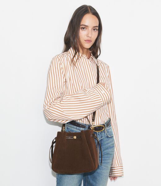 tory burch romy suede bucket bag