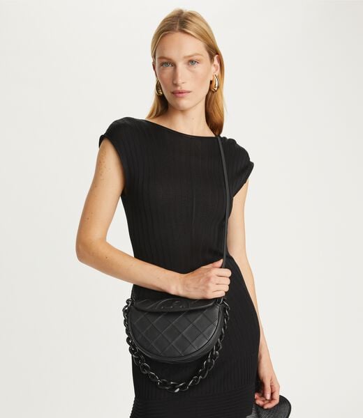 tory burch mini fleming soft crescent bag