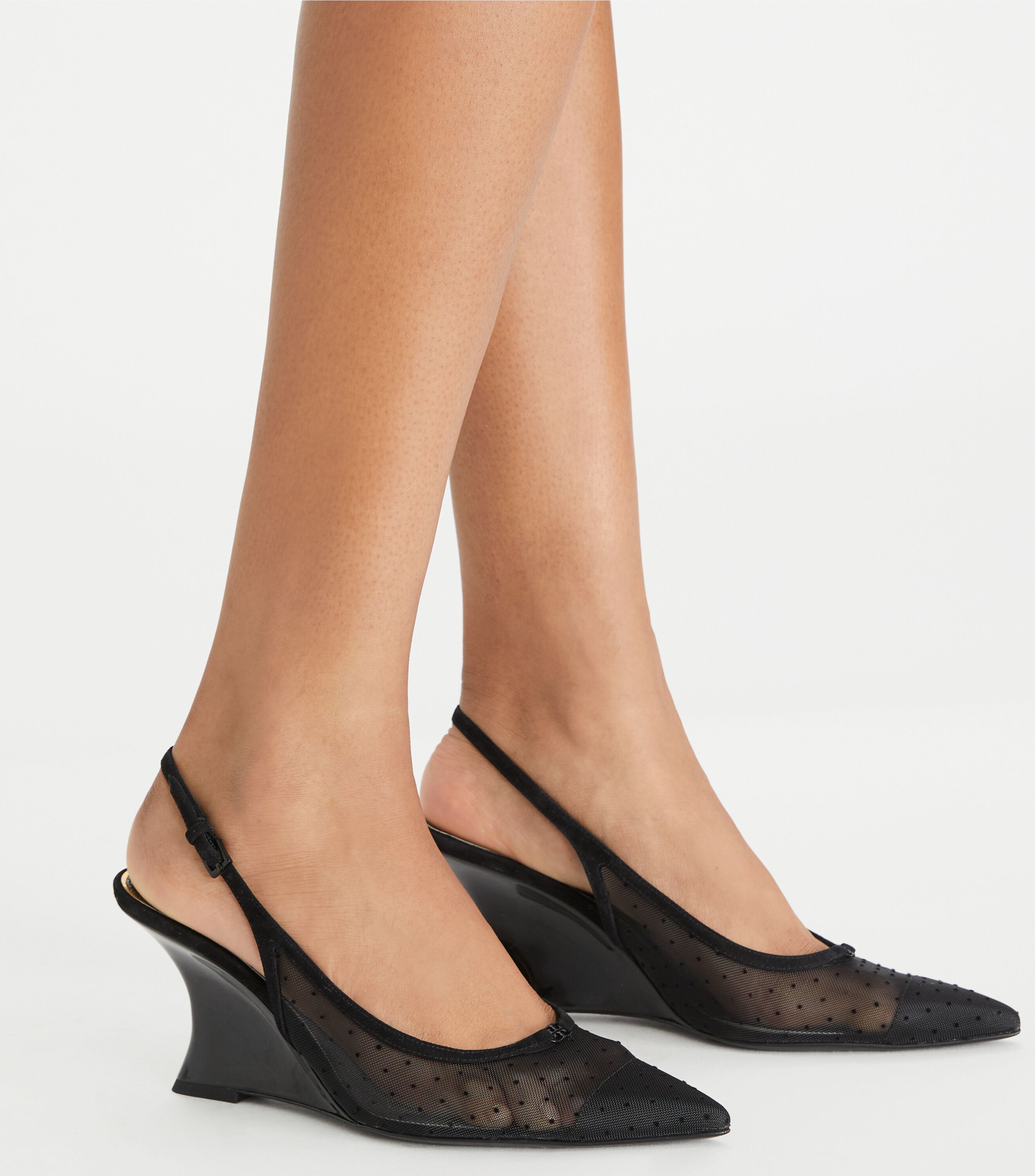 Double T Buckle Wedge, Nero / Perfect Black | Tory Burch KSA