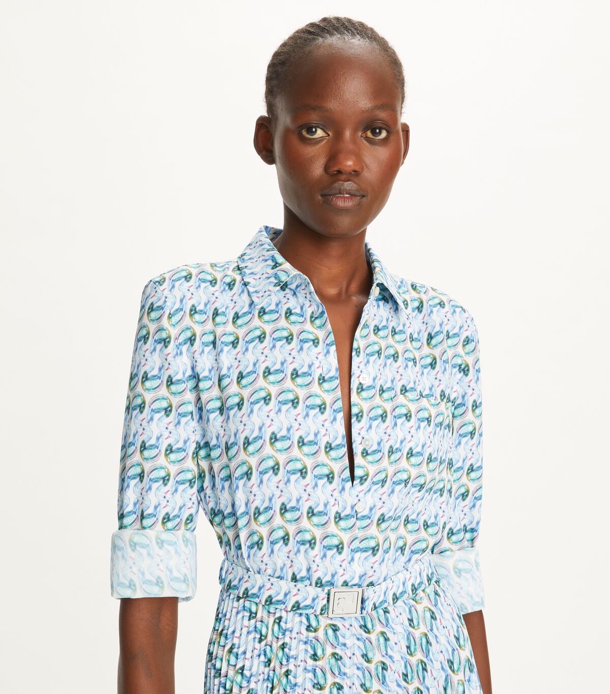 tory burch printed twill dress