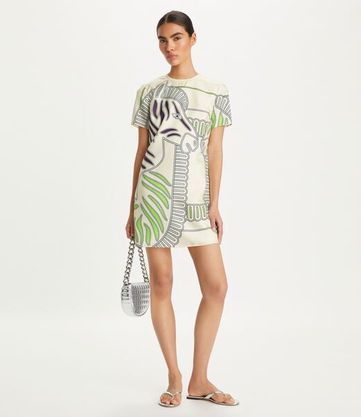tory burch printed silk front t shirt dress