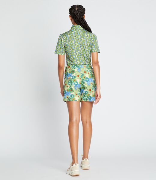 tory burch printed mercerized cotton polo