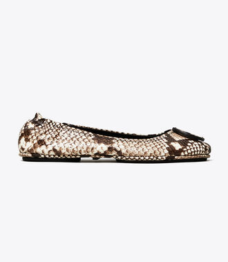 Minnie Travel Ballet Flat, Embossed Leather