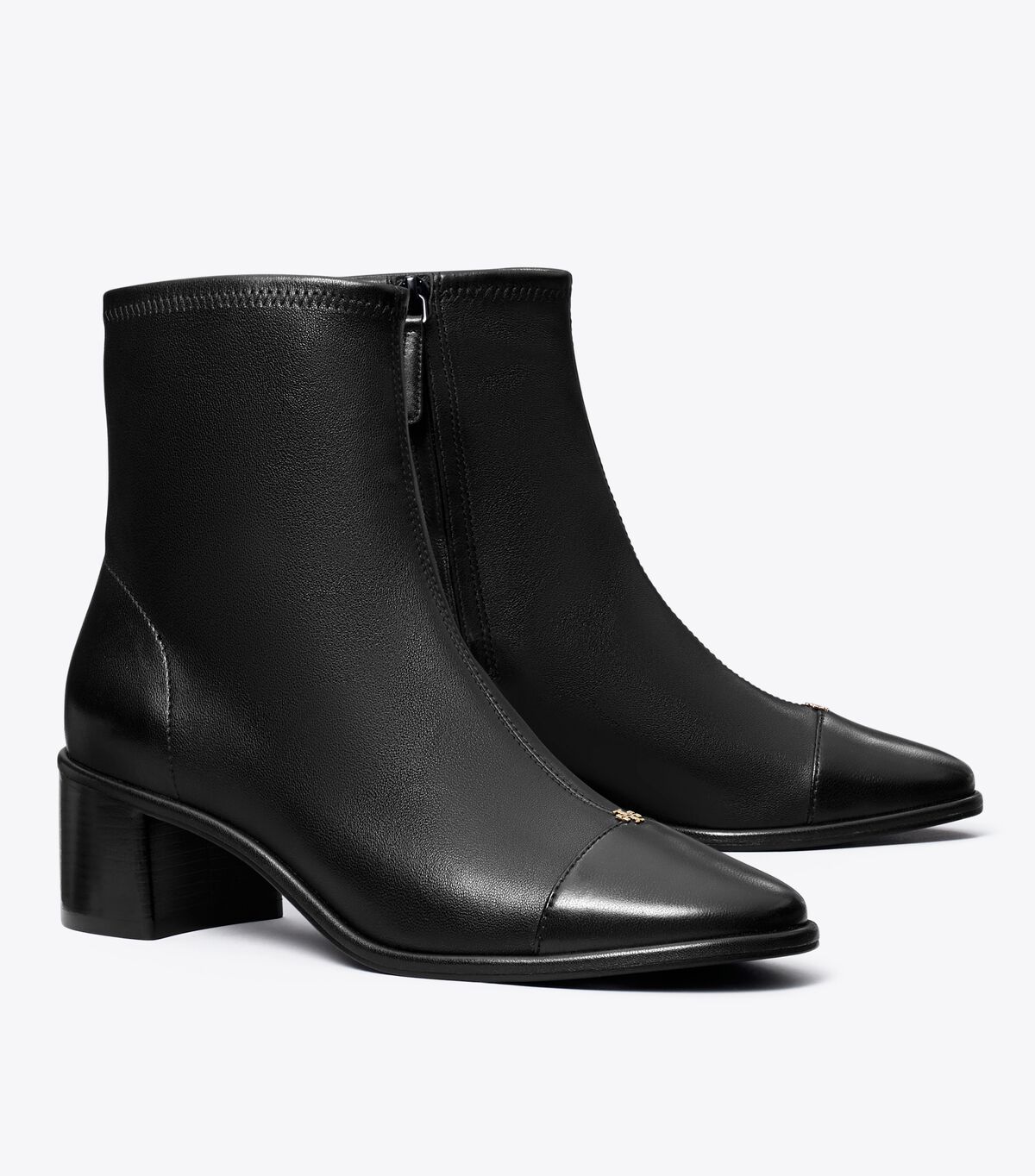 tory burch cap toe low heel ankle boot