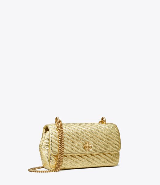 tory burch mini kira metallic moto quilt flap bag