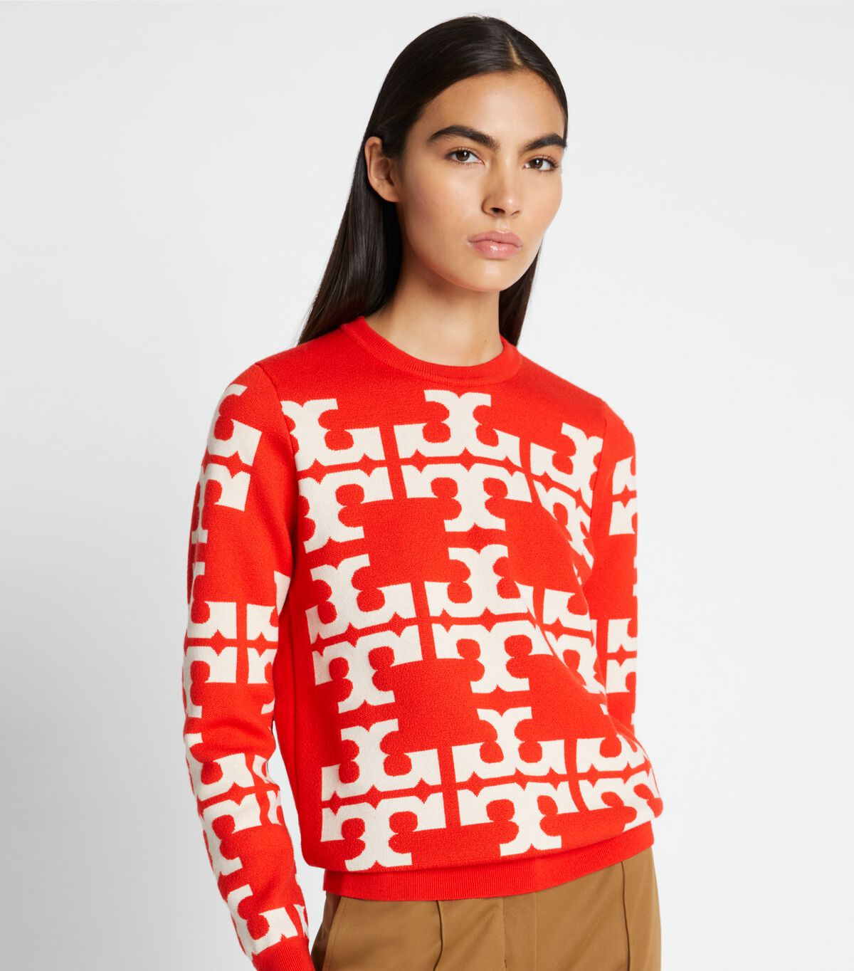 tory burch wool logo sweater