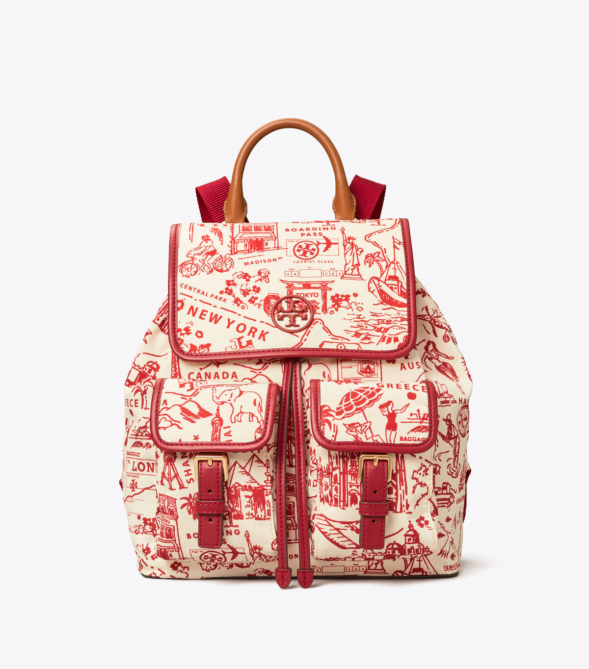 Perry Nylon Printed Flap Backpack