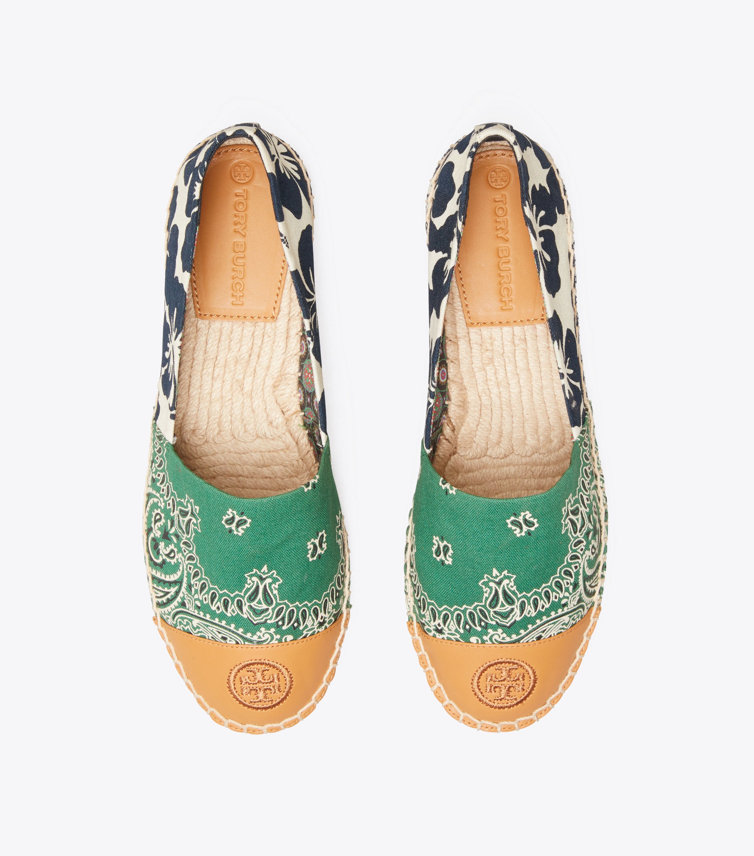 Printed Color Block Espadrille Shoes Tory Burch