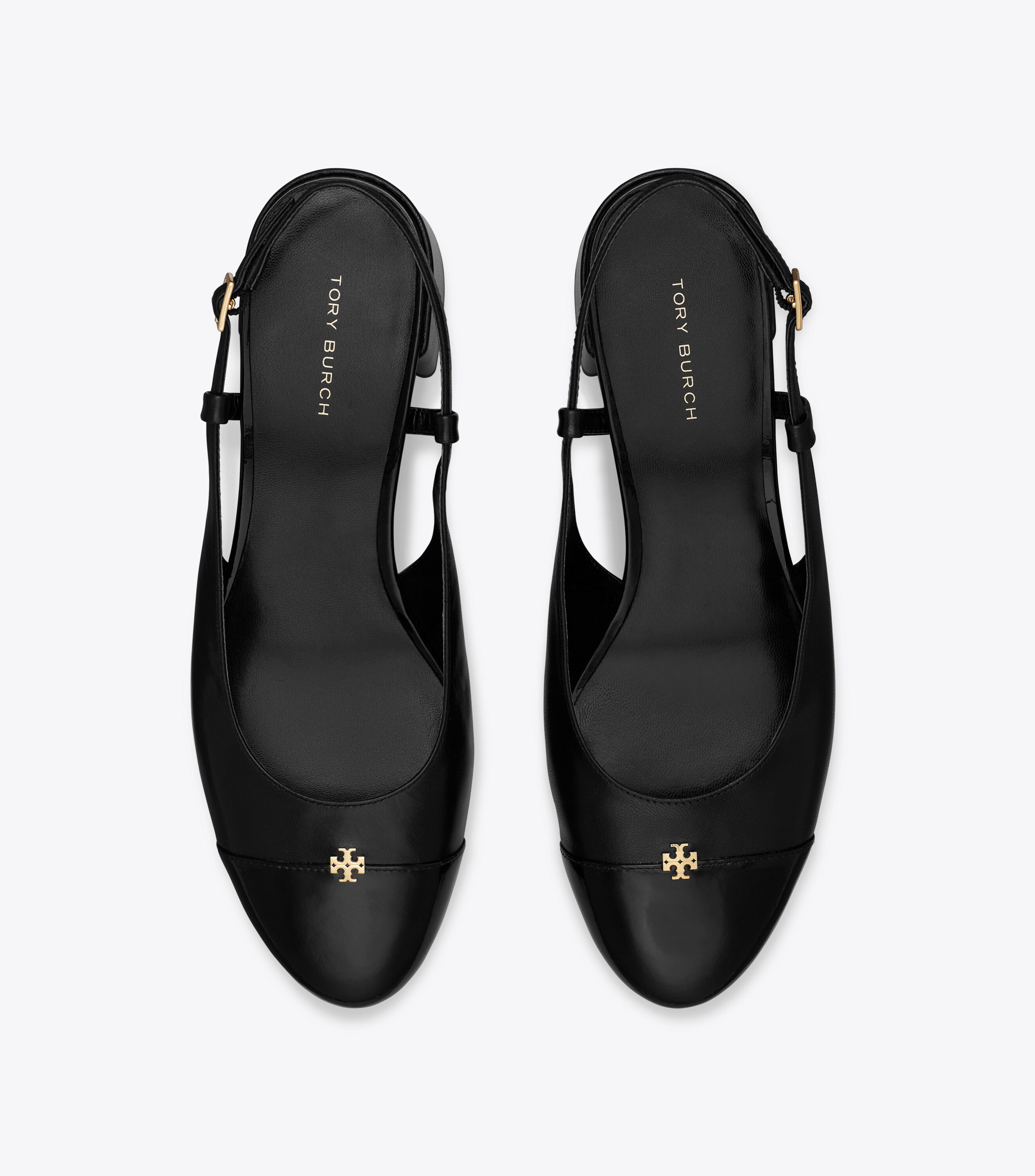Cap toe Slingback Pump
