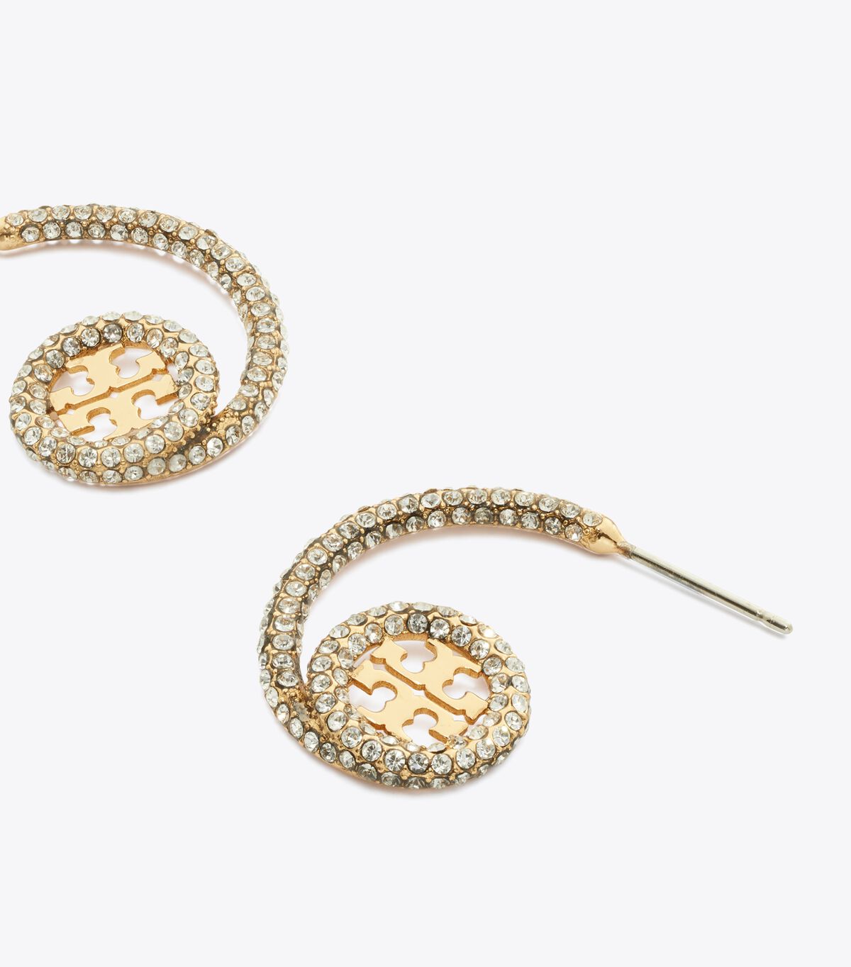 tory burch icon pave loop earrings