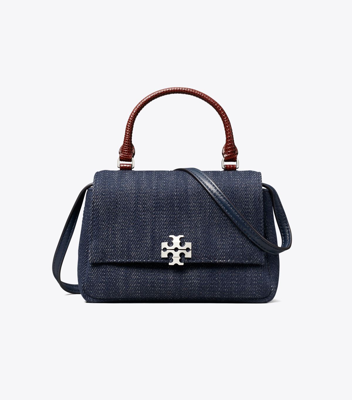 Mini Charlie Denim Top-Handle Crossbody tory burch mini charlie denim top handle crossbody