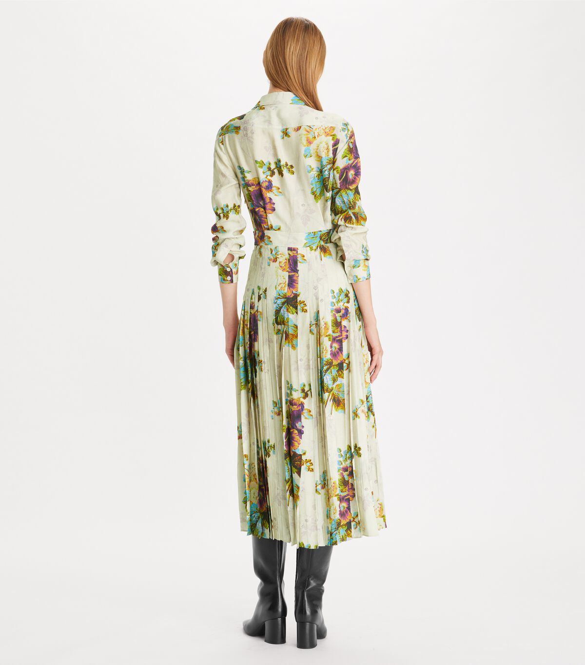 tory burch pleated viscose shirtdress
